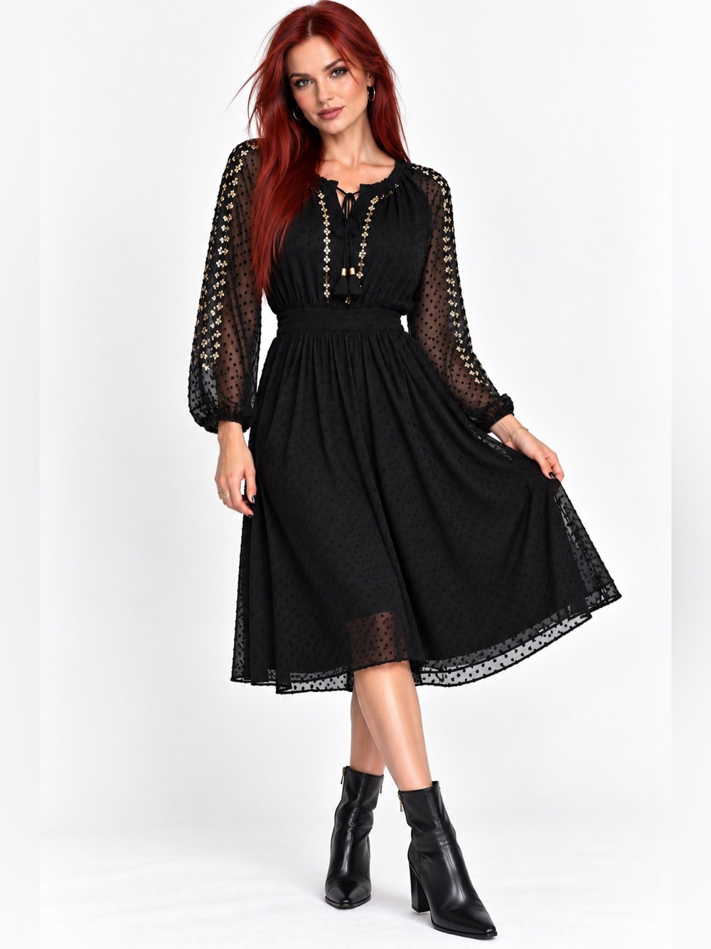 Altuzarra Black Gold Sequin Knee Length Dress Size 8 Like New Womens